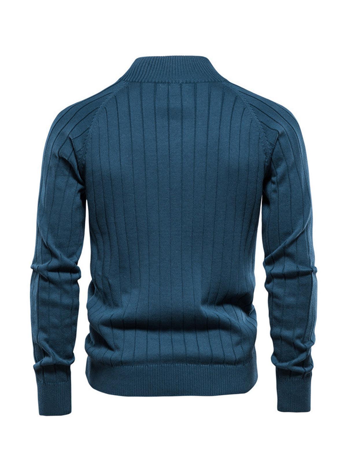 Cardigan à fermeture éclair intégrale en maille de golf pour hommes, plus que basique